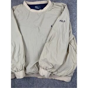 Vintage Polo by Ralph Lauren Windshirt Men's XL Beige‎ Windbreaker Golf Pullover